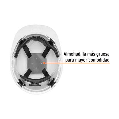 Casco de Seguridad Industrial con Ajuste de Matraca – Blanco