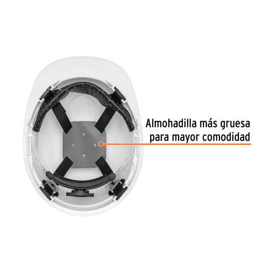 Casco de Seguridad Industrial con Ajuste de Matraca – Blanco