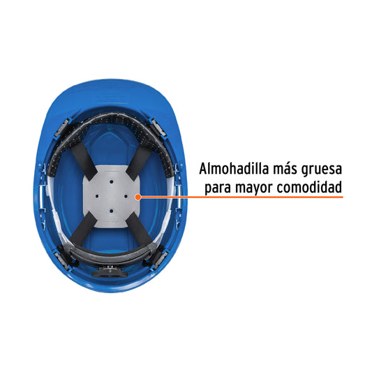 Casco de Seguridad Industrial con Ajuste de Matraca  Azul