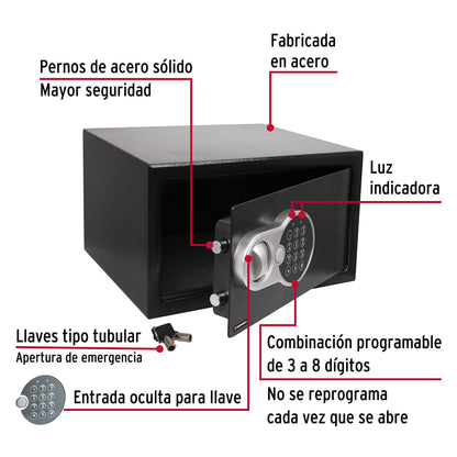 Caja fuerte de seguridad electrónica de acero chica con combinación programable