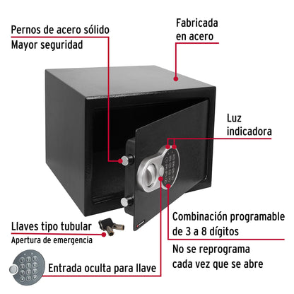 Caja fuerte de seguridad electrónica de acero mediana con combinación programable