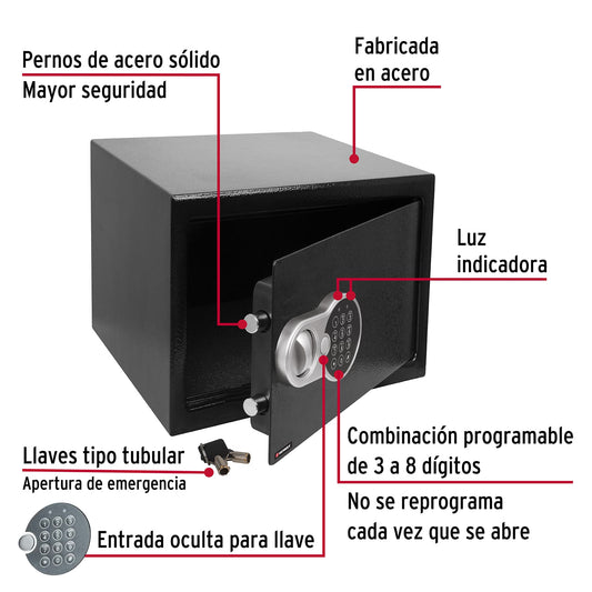 Caja fuerte de seguridad electrónica de acero mediana con combinación programable