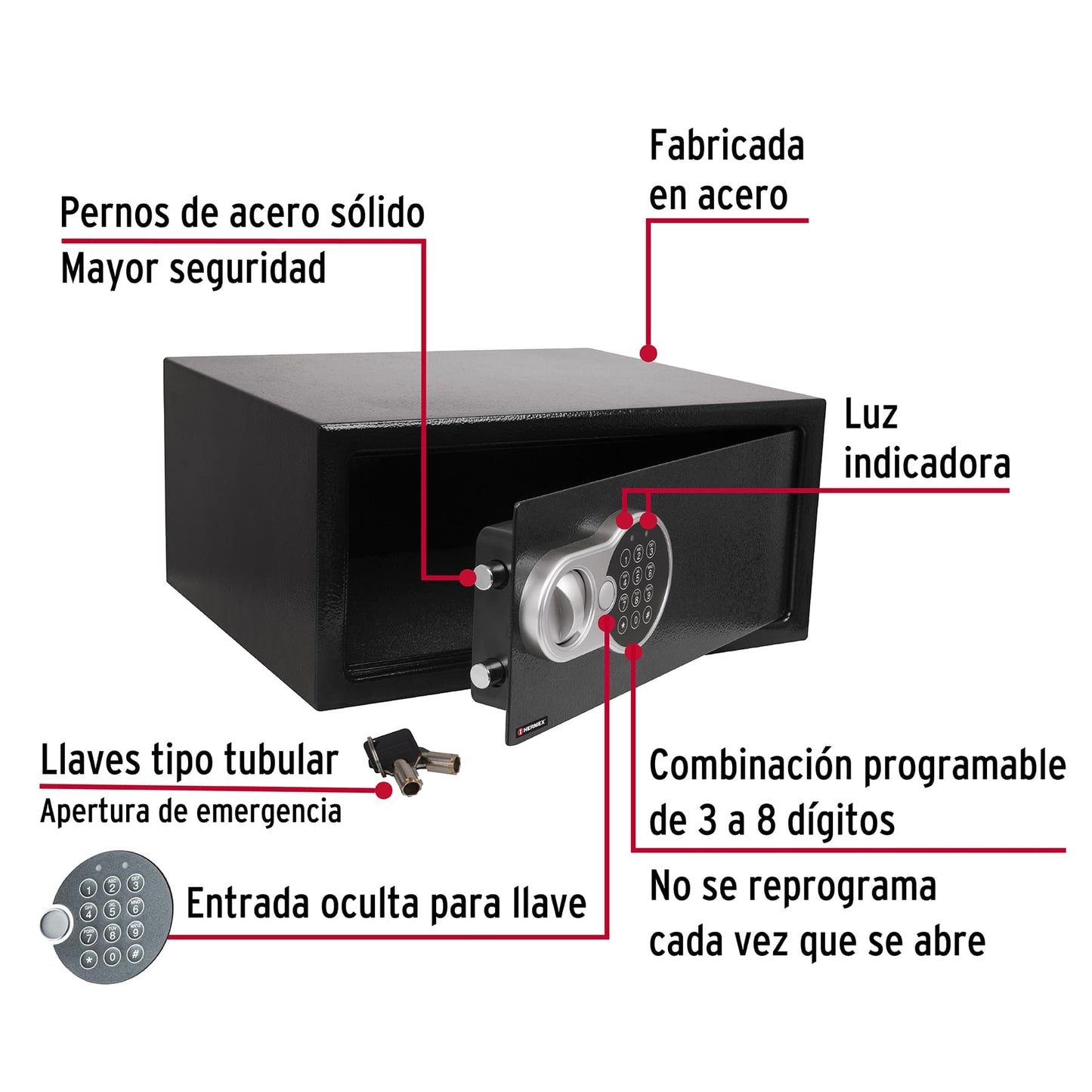 Caja fuerte de seguridad electrónica de acero para laptop con combinación programable