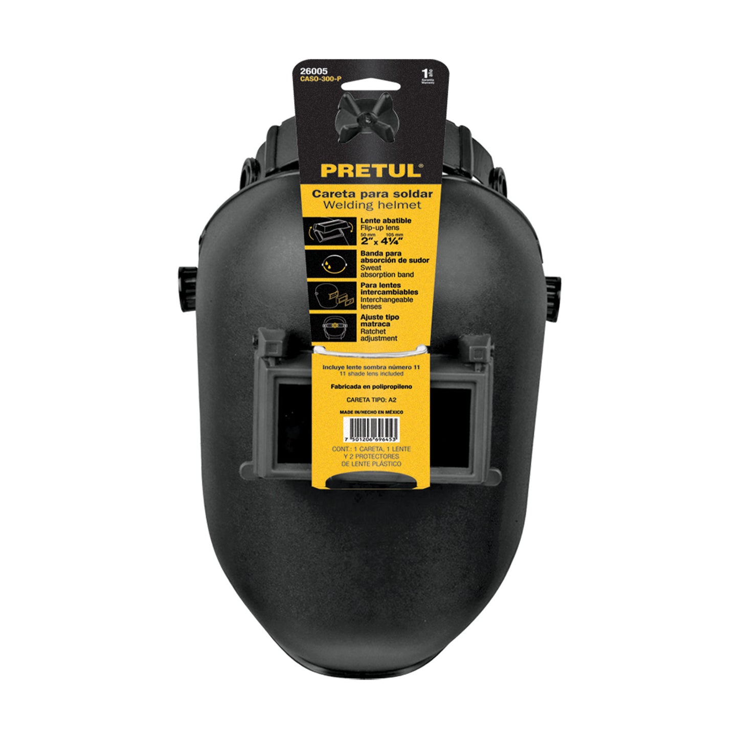Careta para soldar con lente abatible sombra