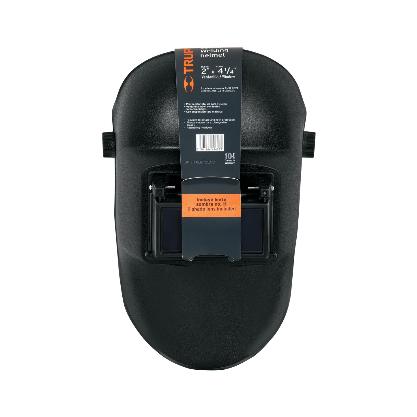 Careta para soldar con lente abatible sombra