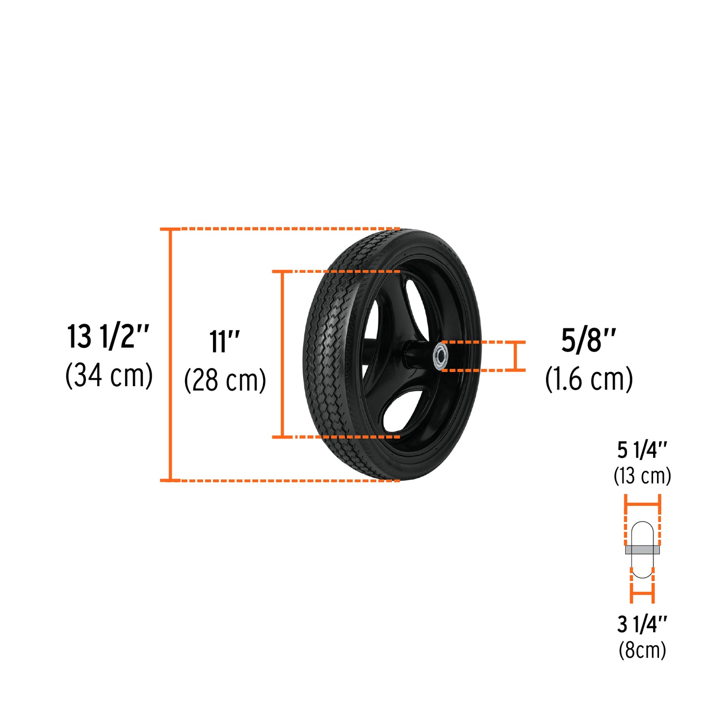Carretilla Llanta Sólida de 5ft3