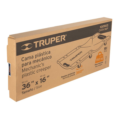 Cama plástica 36 pulg para mecánico