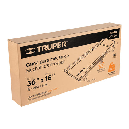 Cama de acero 36 pulg para mecánico