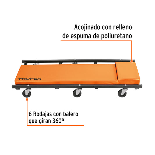 Cama de acero 36 pulg para mecánico