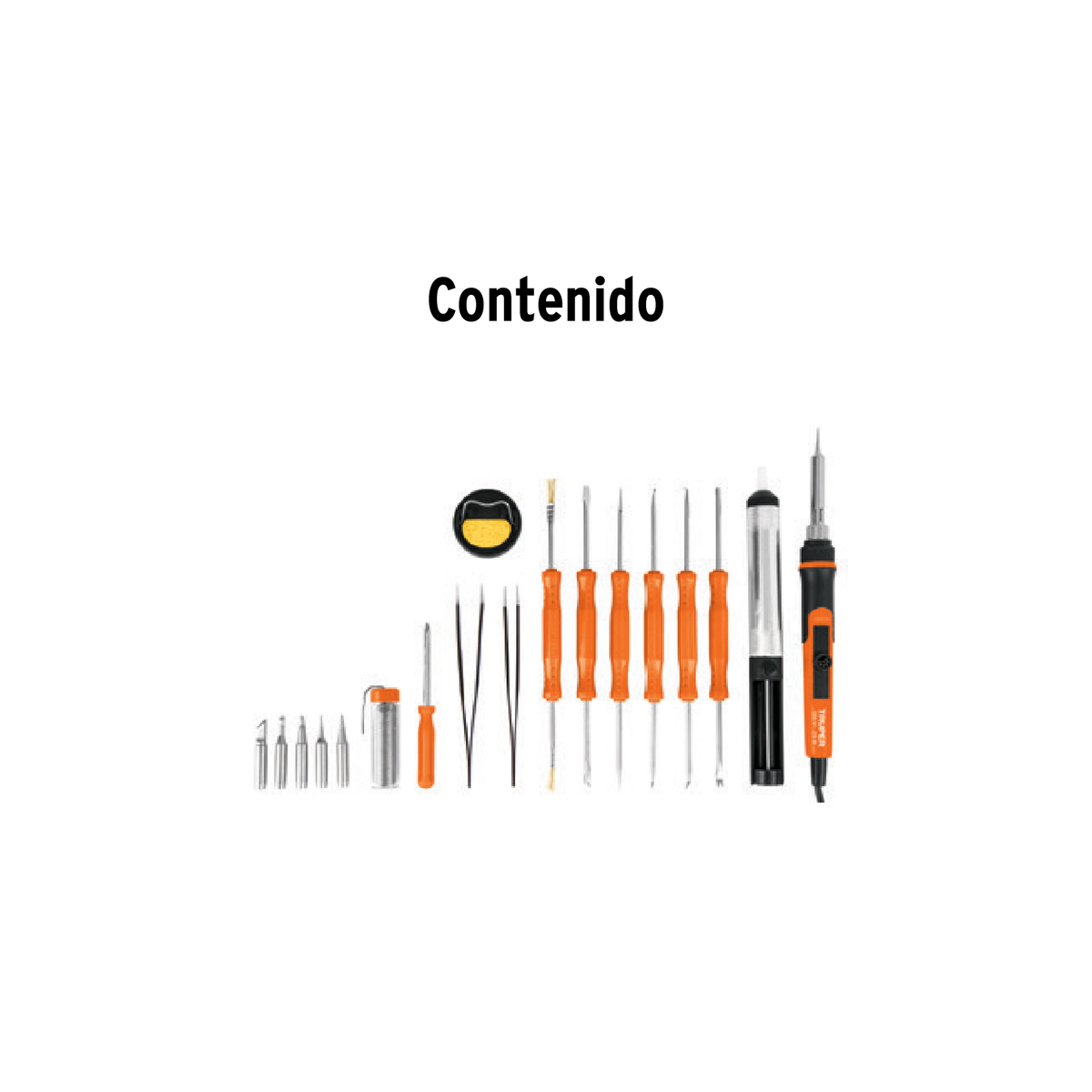 Kit de soldadura electrónica con cautín de 25 W y temperatura regulable