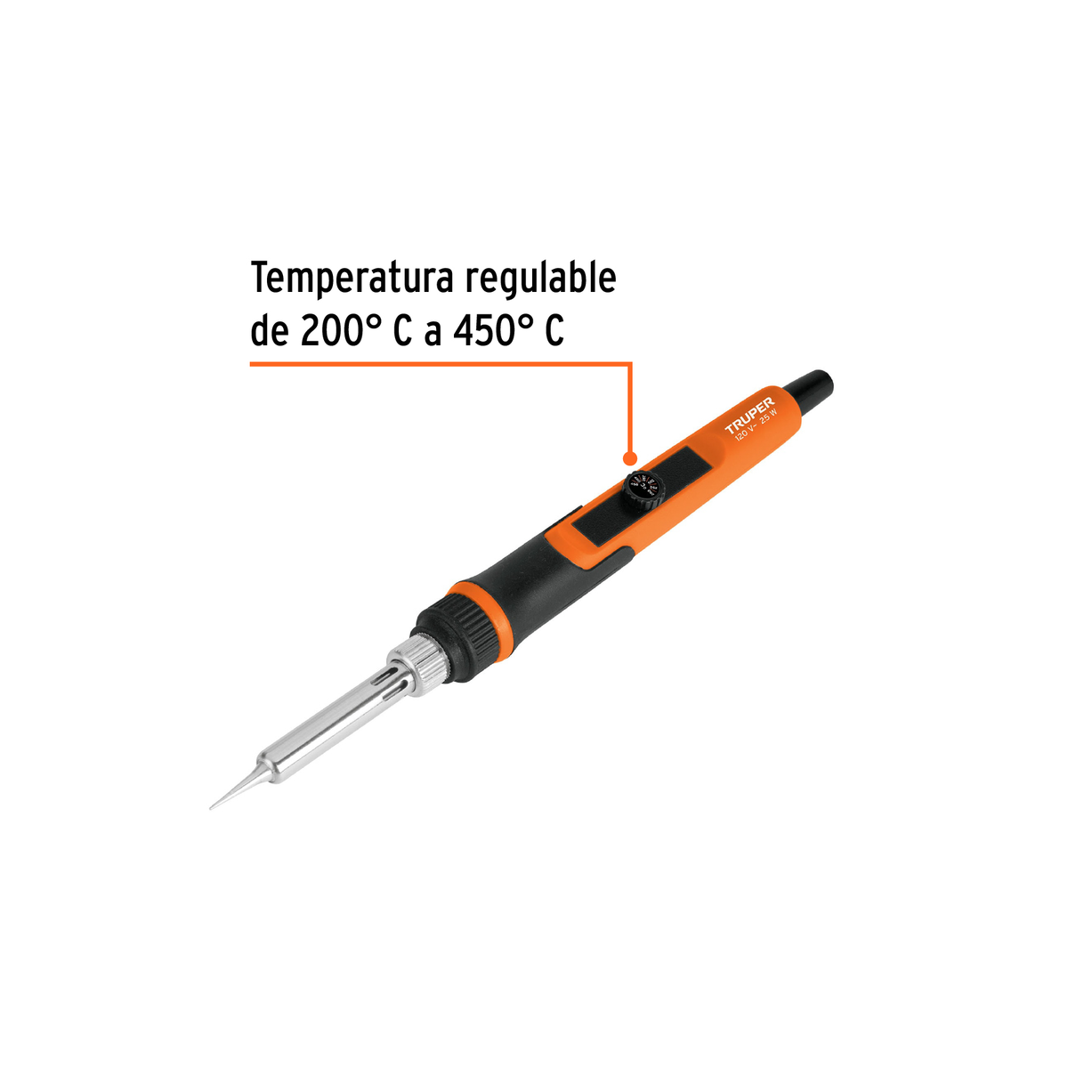 Cautín de 25 W para electrónica con temperatura regulable