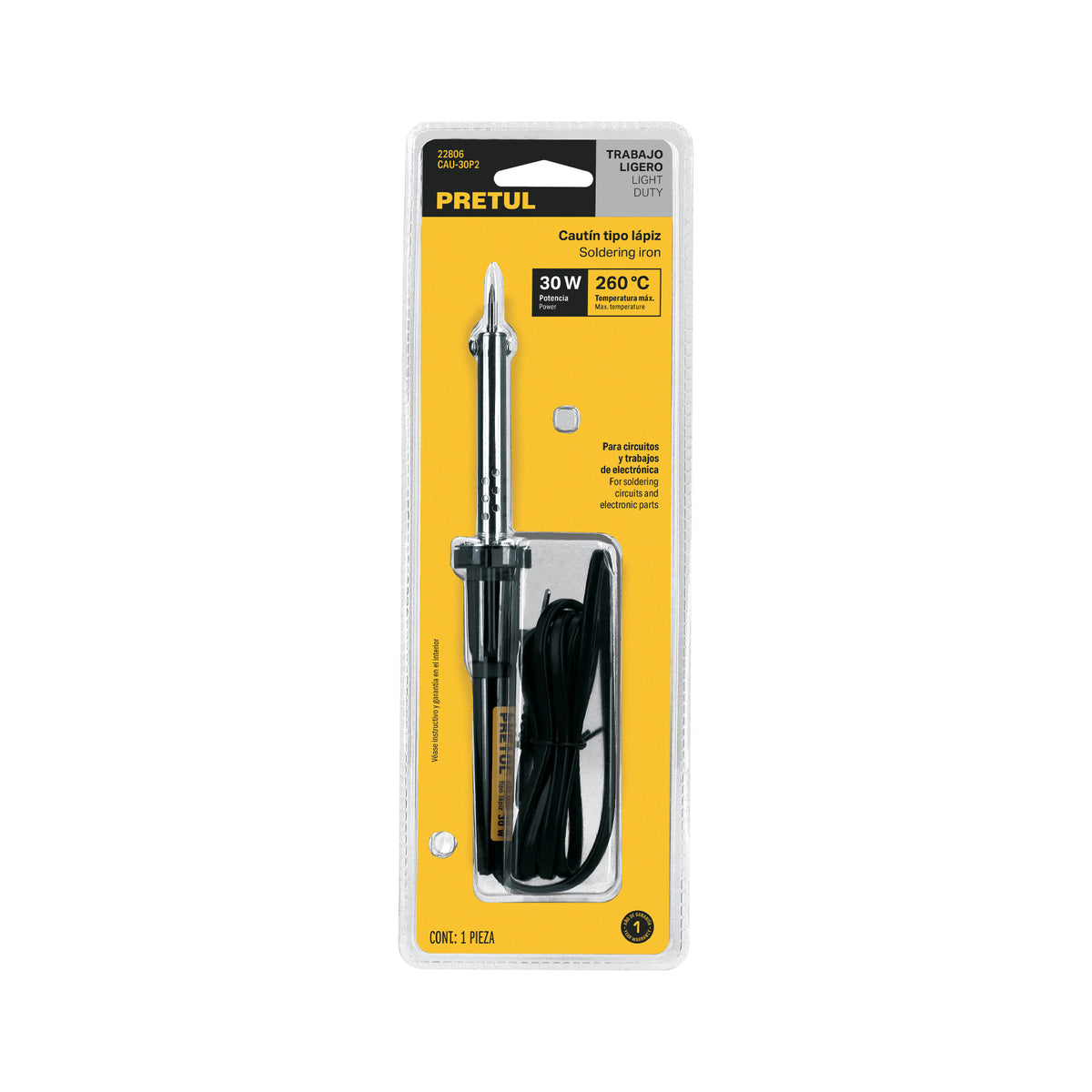 Cautín de 30 W tipo lápiz para trabajo ligero