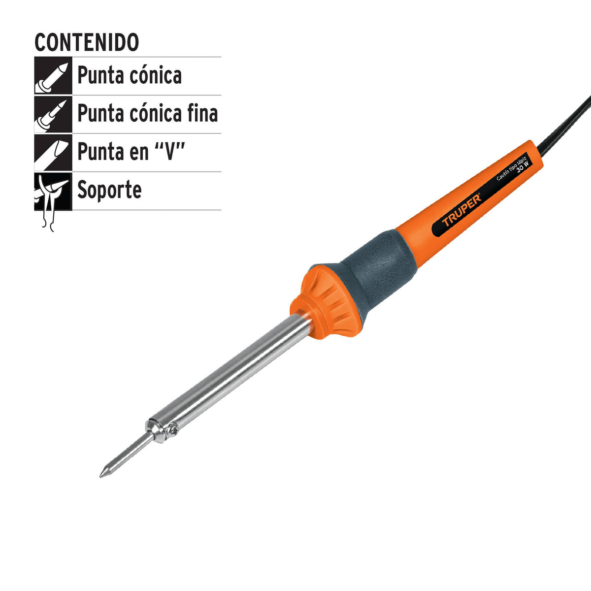 Cautín de 30 W tipo lápiz para trabajo ligero