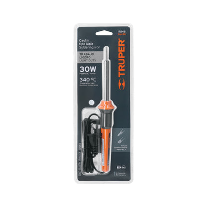 Cautín de 30 W tipo lápiz para trabajo ligero