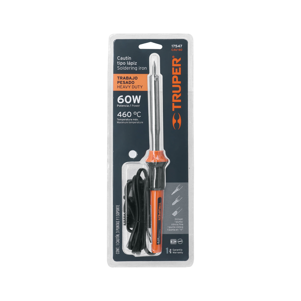 Cautín de 60 W tipo lápiz para trabajo pesado
