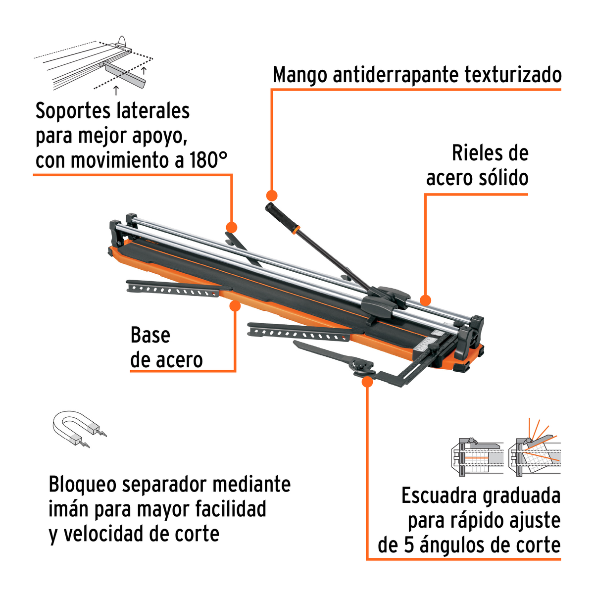 Cortador azulejo gran formato 40 pulg. con maletin