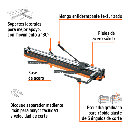 Cortador azulejo gran formato 40 pulg. con maletin