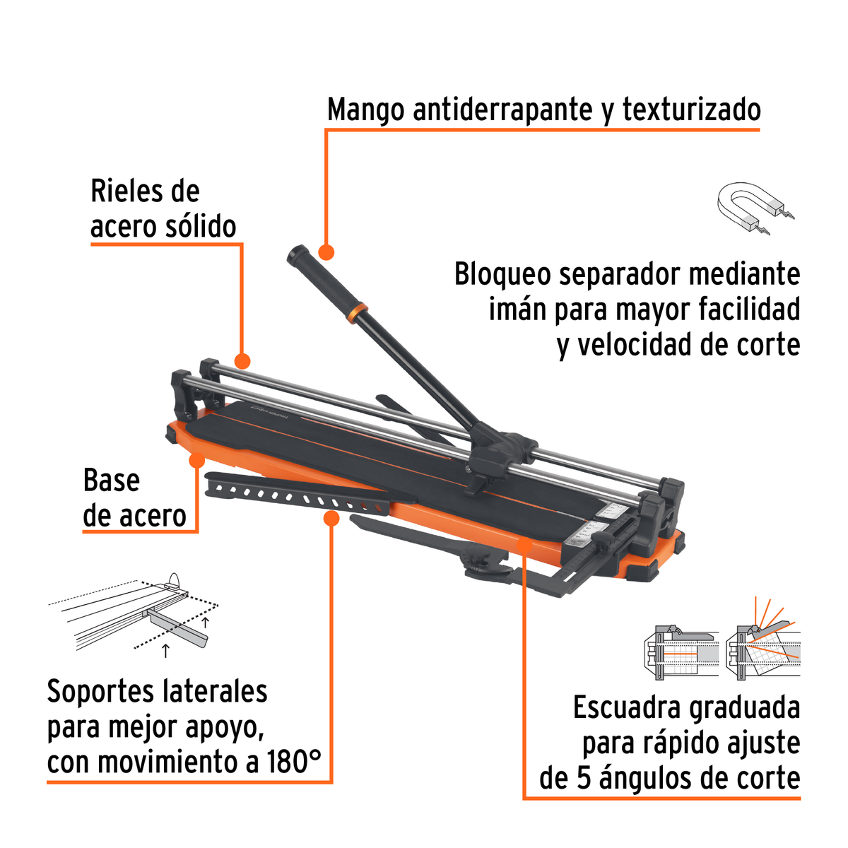 Cortador azulejo gran formato 25 pulg. con maletin