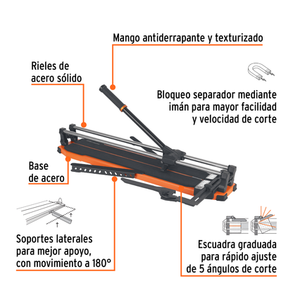 Cortador azulejo gran formato 25 pulg. con maletin