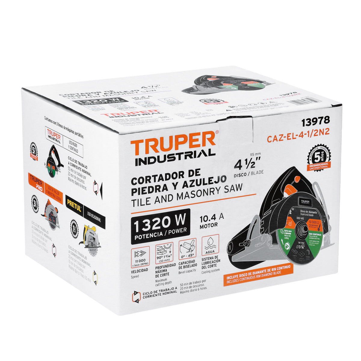 Cortador electrico azulejos 4-1/2 pulg. 1320W