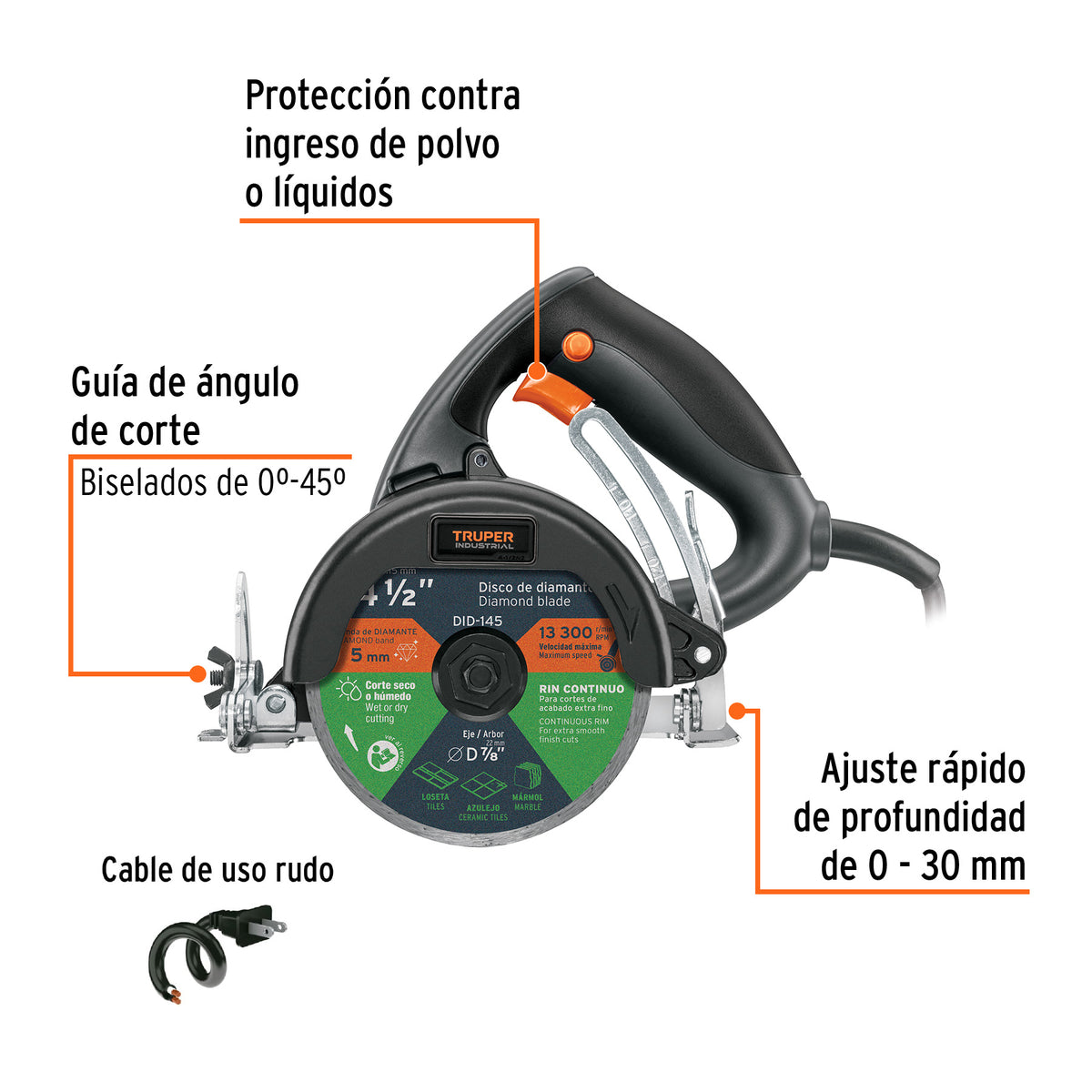 Cortador electrico azulejos 4-1/2 pulg. 1320W