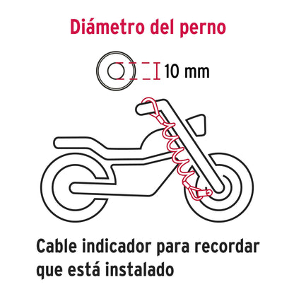 Candado para freno de disco motocicleta 10 mm