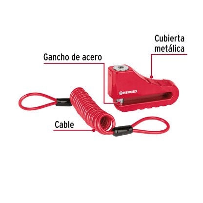 Candado para freno de disco motocicleta 10 mm