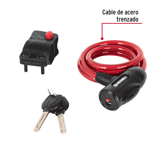 Candado de cable con llave 10 mm x 1.0 m