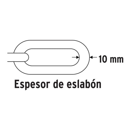 Candado con cadena forrada de 10 mm