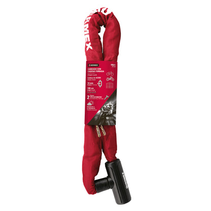 Candado con cadena forrada de 10 mm