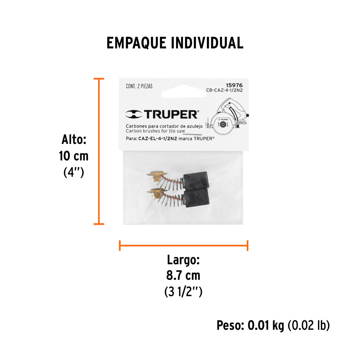 2 carbones para CAZ-EL-4-1/2N - SKU 15976