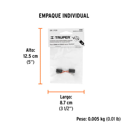 2 carbones para ESMA-4-1/2A12 - TRUPER - SKU 11161