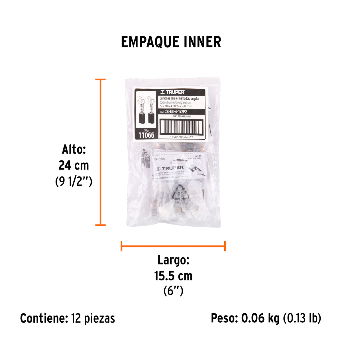 2 carbones para ESMA-4-1/2P2 - TRUPER - SKU 11066
