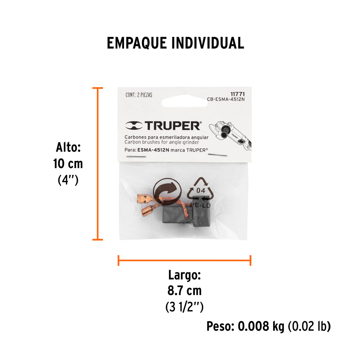 2 carbones para ESMA-4512N - TRUPER - SKU 11771