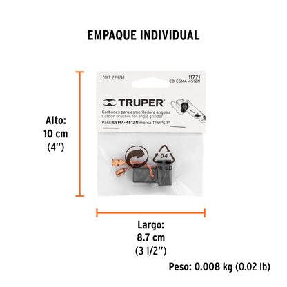 2 carbones para ESMA-4512N - TRUPER - SKU 11771