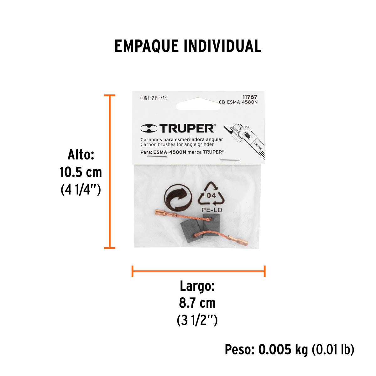 2 carbones para ESMA-4580N - TRUPER - SKU 11767