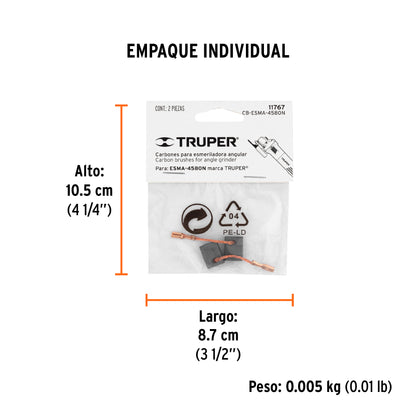 2 carbones para ESMA-4580N - TRUPER - SKU 11767
