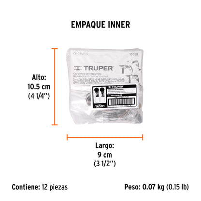 2 carbones p/rotomartillos y taladro Grupo3 - SKU 16581