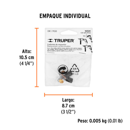 2 carbones p/rotomartillos y taladro Grupo3 - SKU 16581