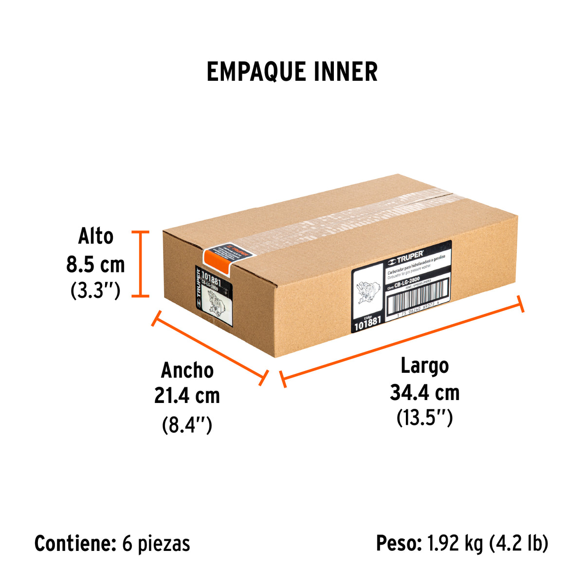 Carburador para hidrolavadora a gasolina LAGAS-2800 - SKU 101881