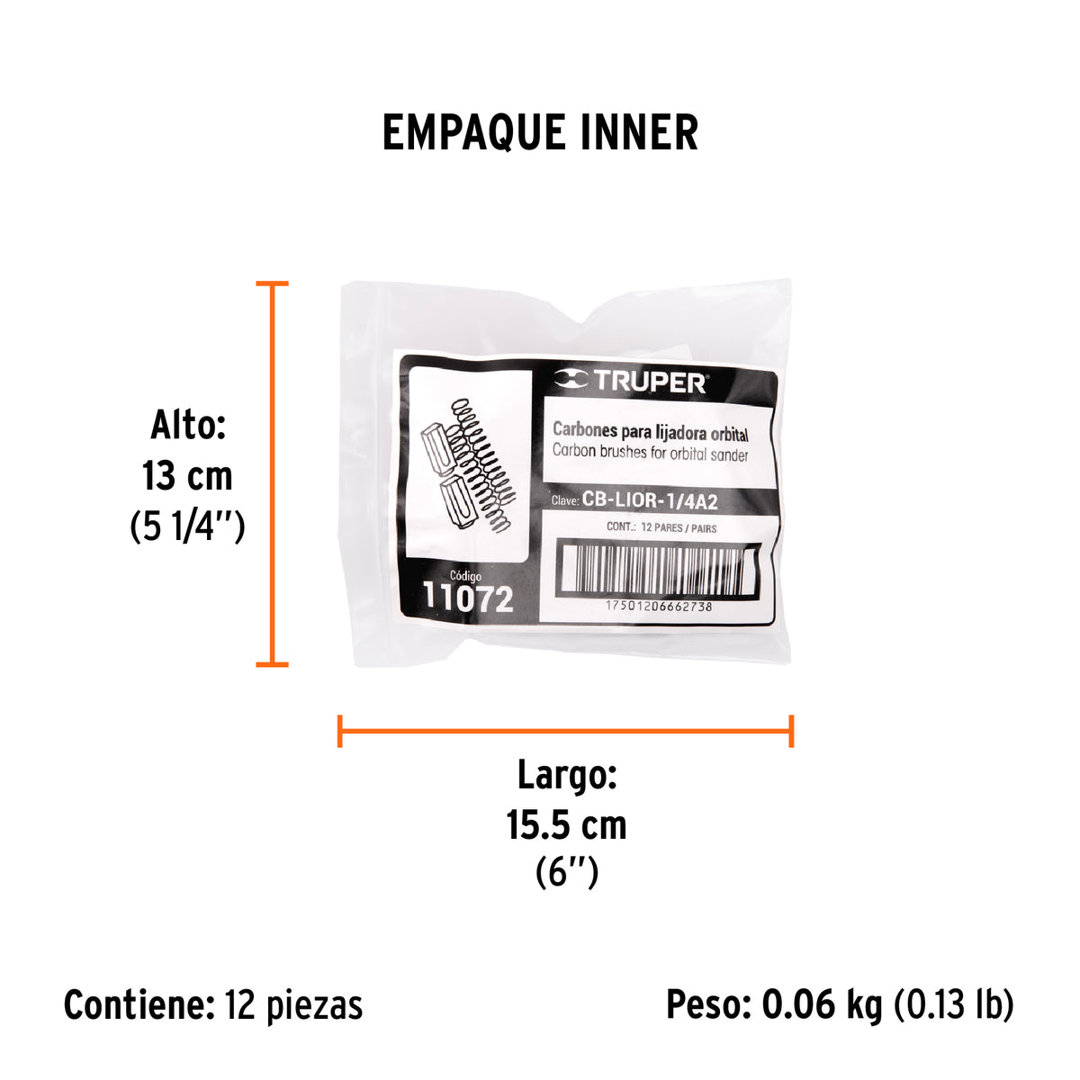 2 carbones para LIOR-1/4A2 - TRUPER - SKU 11072