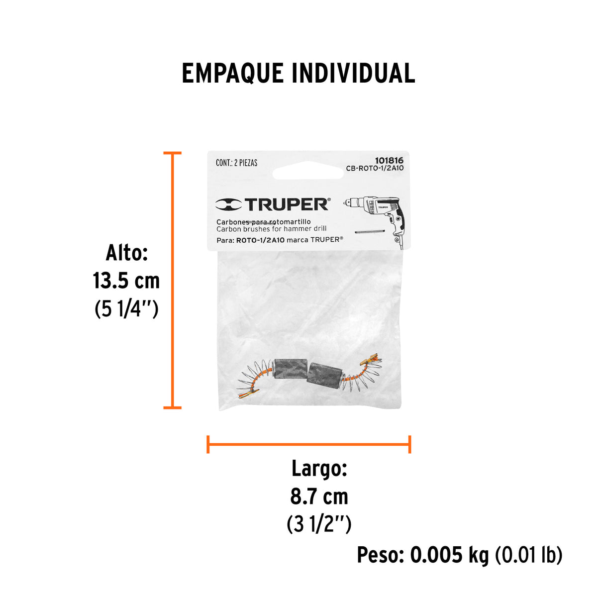 2 carbones para ROTO-1/2A10 - SKU 101816