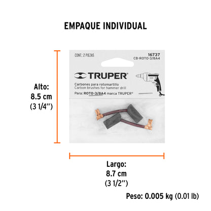 2 carbones para ROTO-3/8A4 - SKU 16737
