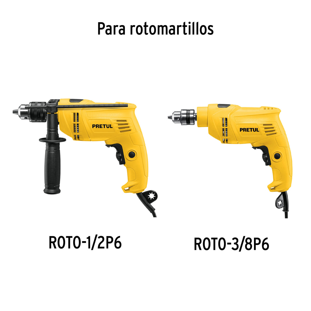 2 carbones d/repuesto p/ROTO-1/2P6 y 3/8P6 - SKU 27118
