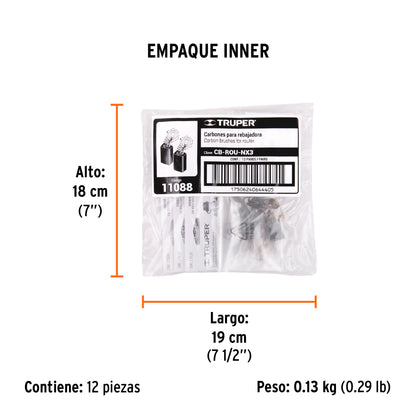2 carbones para ROU-NX3 - TRUPER - SKU 11088