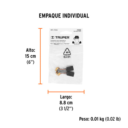 2 carbones para ROU-NX3 - TRUPER - SKU 11088