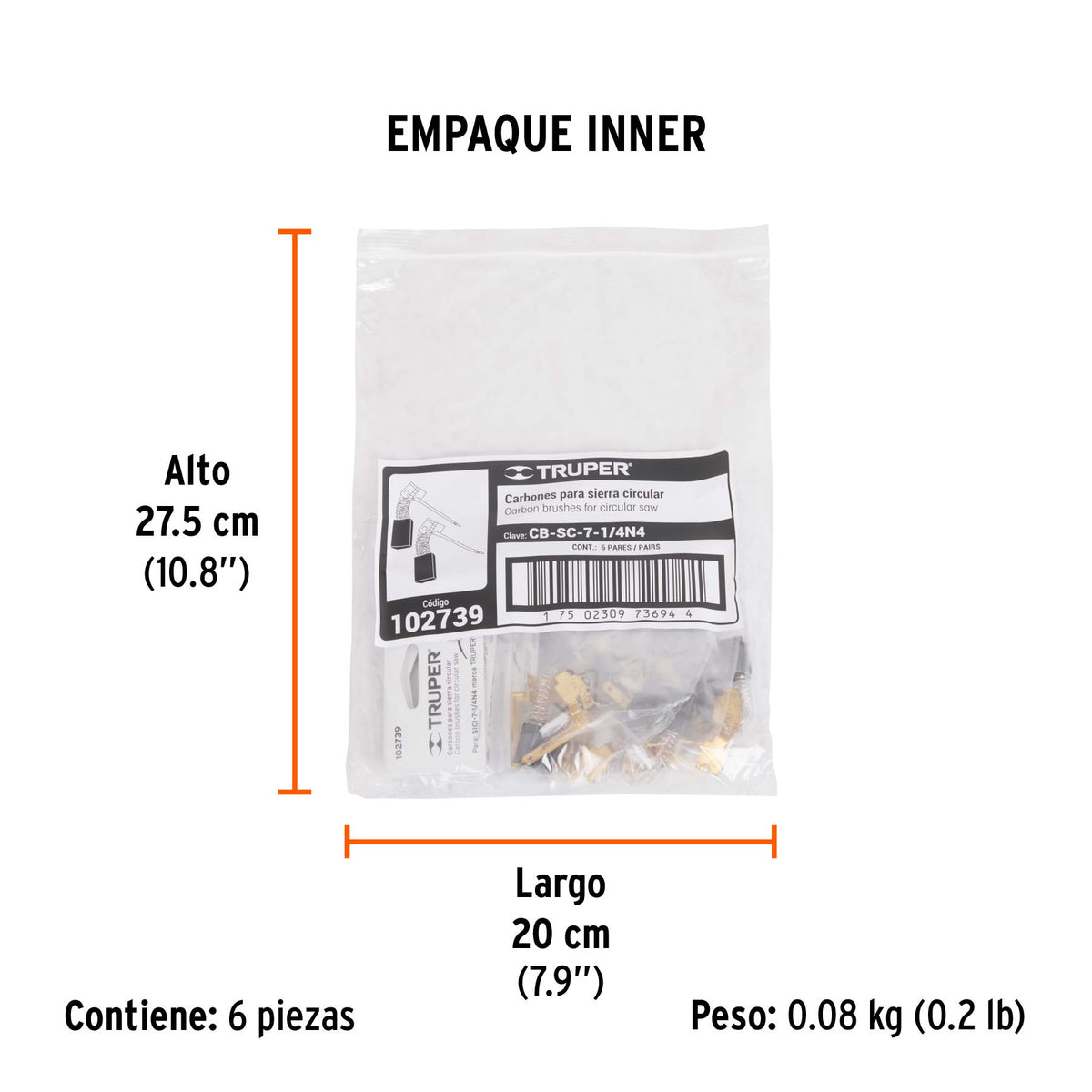 2 carbones para SICI-7-1/4N4 - SKU 102739