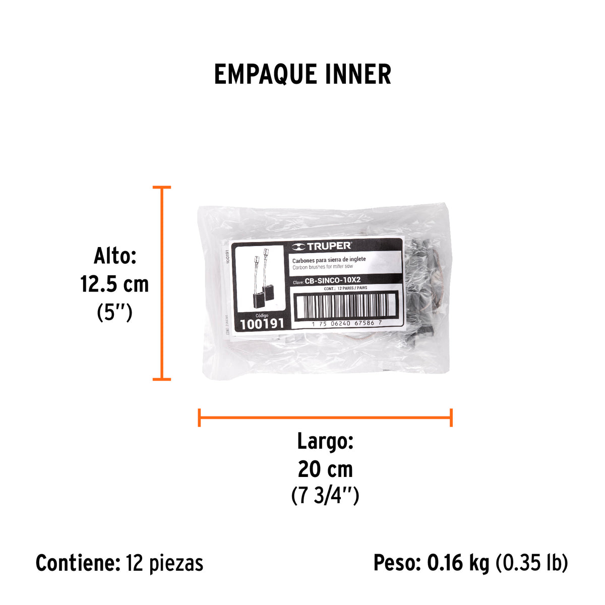 2 carbones para SINCO-10X2 - SKU 100191
