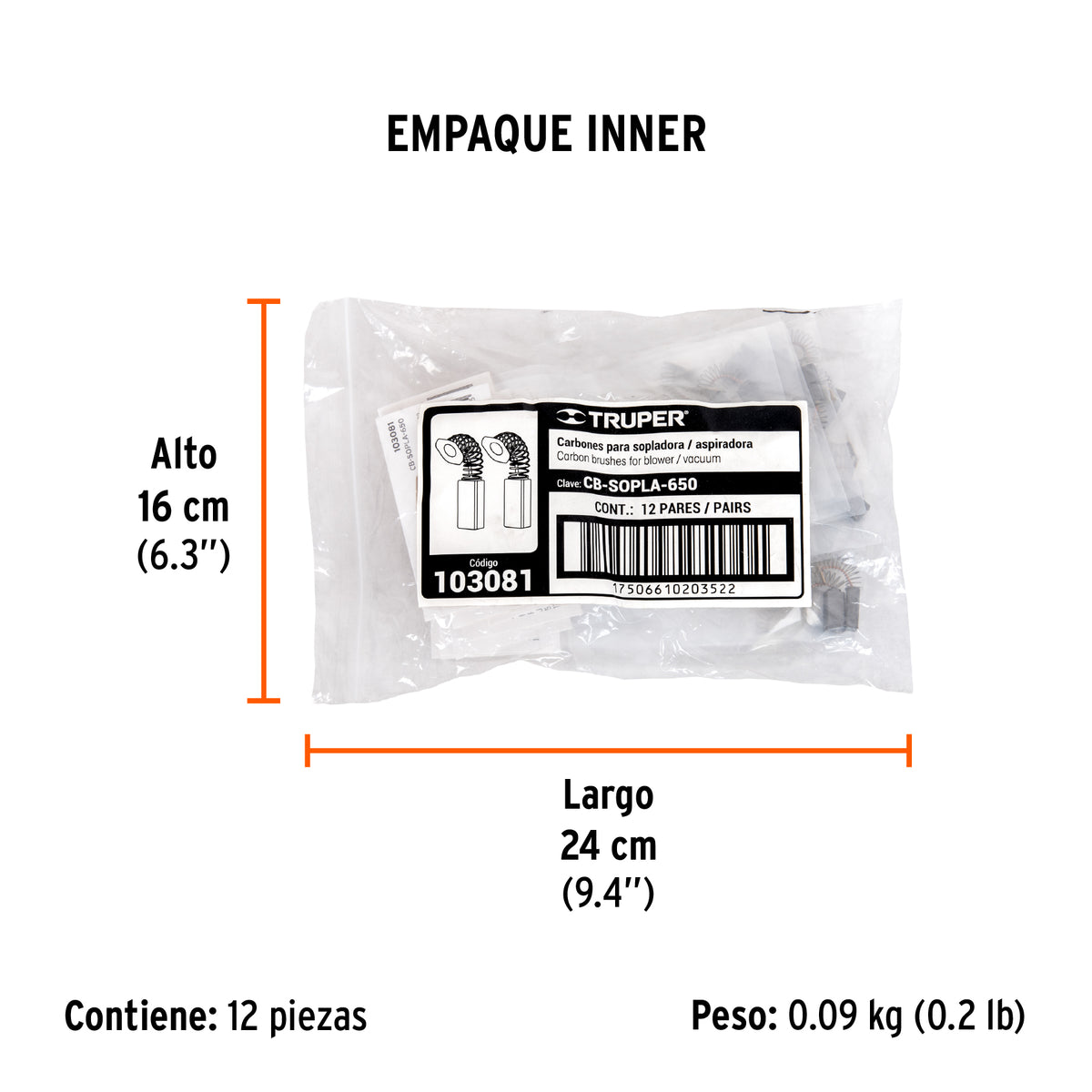 Bolsa con 2 carbones de repuesto para SOPLA-650 · vista 4
