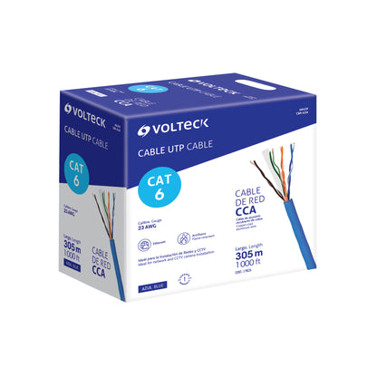 Metro de cable UTP CAT6, Bobina de 305m, azul · vista 2